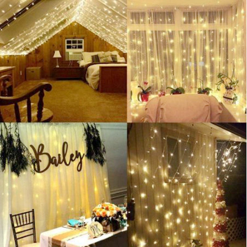 JMTGNSEP LED String Light 300 LED Lights 8 Modes Control Decoration USB Powered Waterproof Lights for Curtain Christmas Bedroom Party Wedding Home (9.8ft X 9.8ft ,White) - Image 4